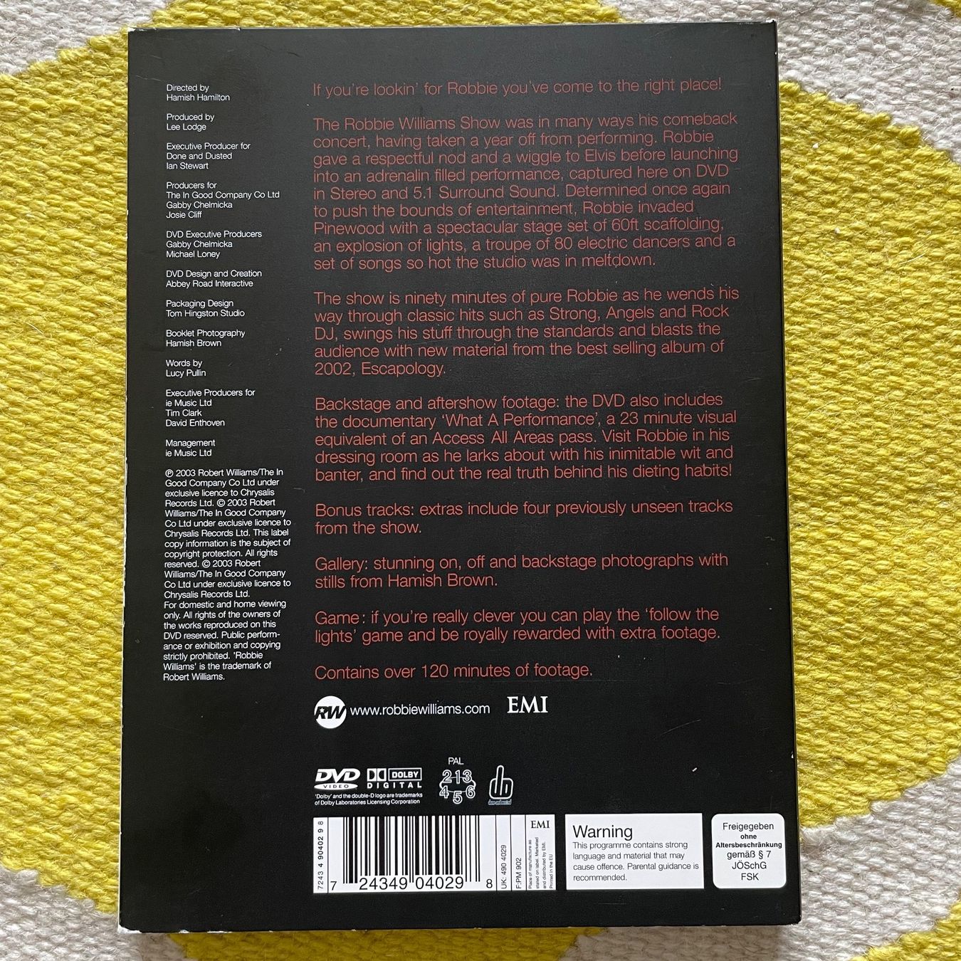 Tutti i DVDs: ROBBIE WILLIAMS-DVD THE SHOW (DIGIPACK) – Usato da Rorschacherberg venduto da CD-Roli 1