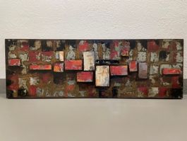 PhoenixArts 3D Metallbild Abstrakt Game 150x50x5cm