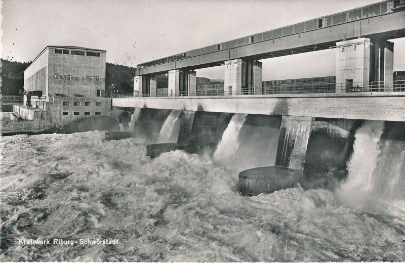 Cartoline postali: Rheinfelden - KW Riburg + 1957 – Usato da Emmenbrücke venduto da teestube
