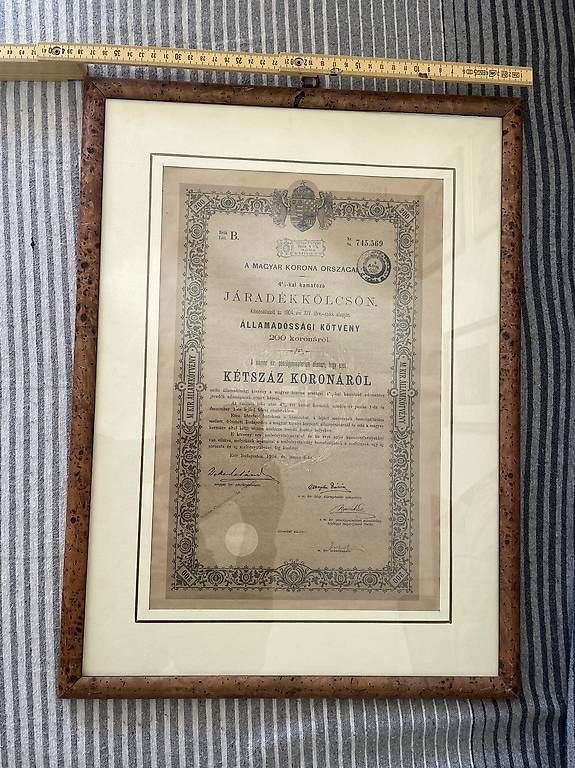 Foto & Immagini: Framed Historic Hungarian Government Bond 1908 – Usato da Ponte Tresa venduto da coc_nnf5