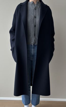 Max Mara S MaxMara leichter Wollmantel, navy blau, 38