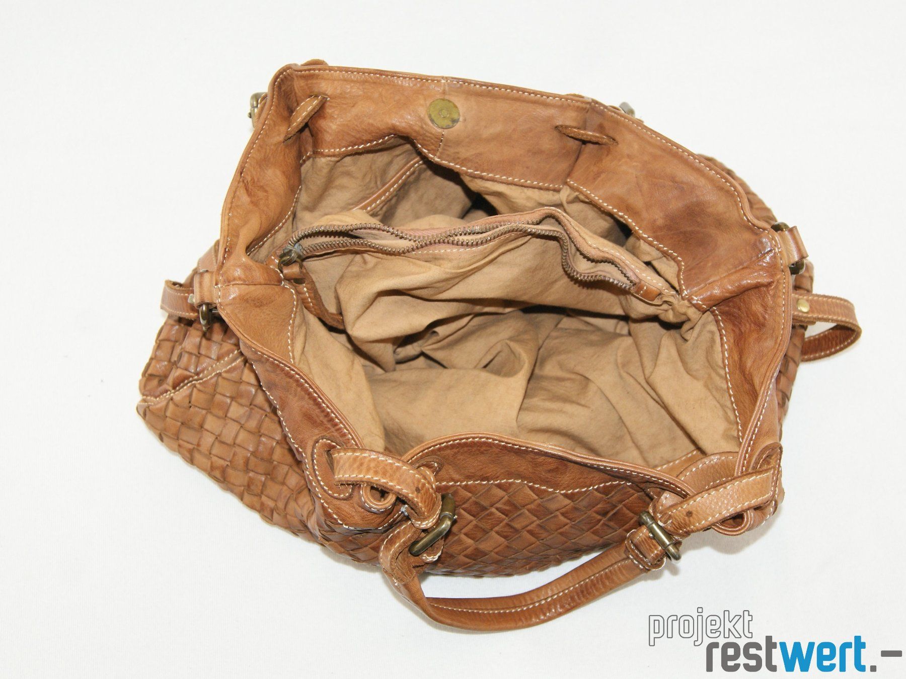 Sacs femmes: Cognac gewebte Lederhandtasche von CHICLEATHER – D'occasion à Bülach par restwert_buelach 3