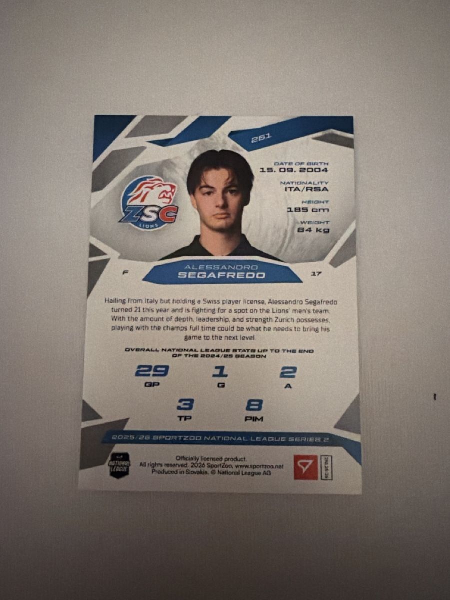 Sportzoo Sammelbilder & Trading cards: Alessandro Segafredo National League Card – Neu (gemäss Beschreibung) aus Oberönz von jan_wys9 1