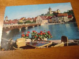 SChaffhausen mit Munot, um 1952, gelaufen