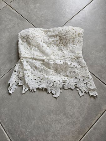 Top bustier dentelle Naf Naf blanc, taille 36