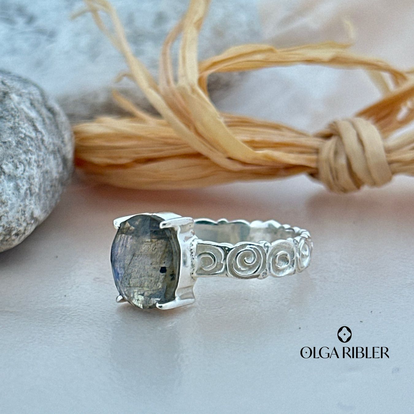 Olga Ribler Ringe: Labradorite Ring Sterling Silber Grösse 60 – Neu (gemäss Beschreibung) aus Luzern von Schmuckoutlet 3