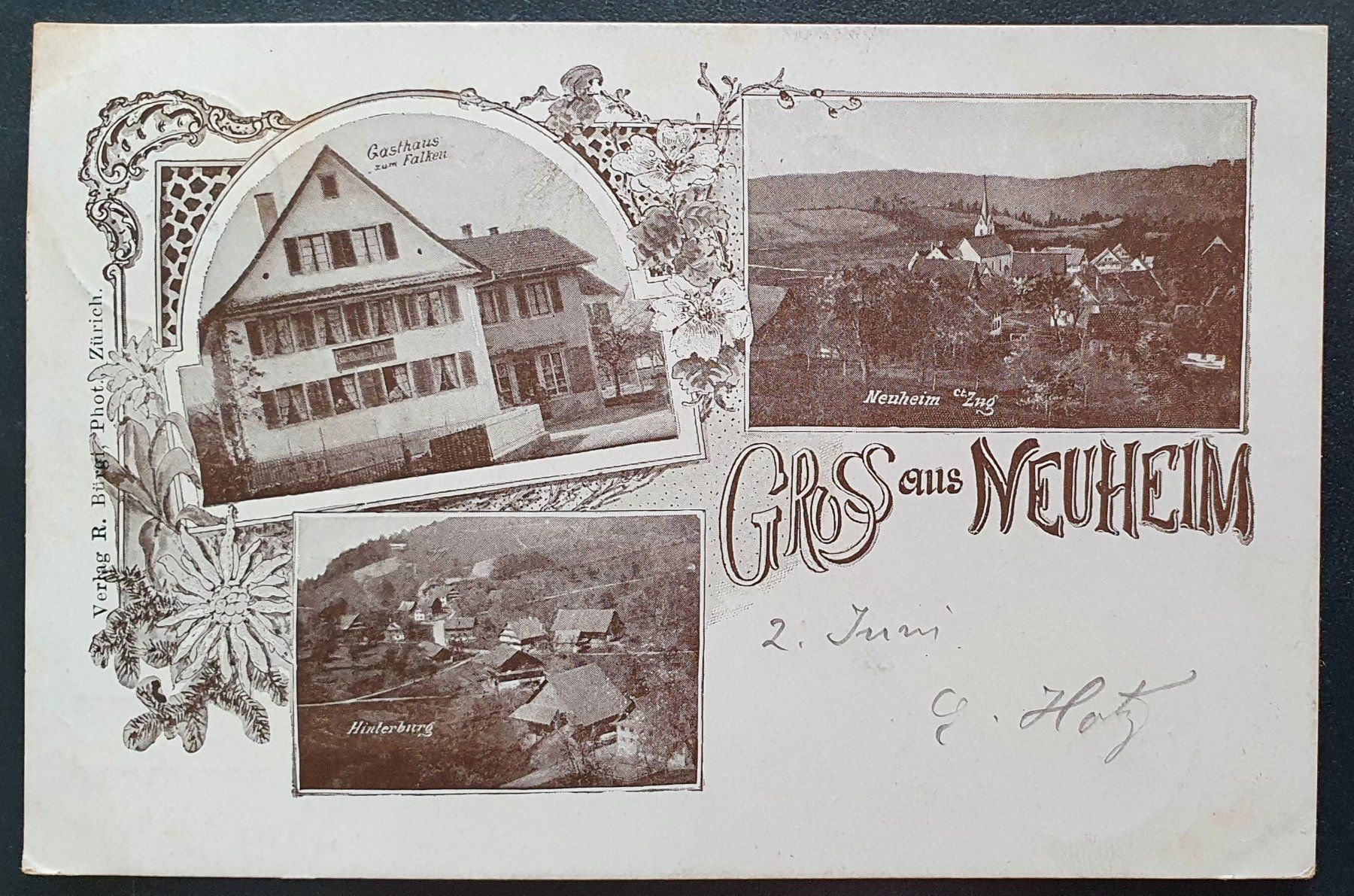 Cartoline postali: Gruss aus Neuheim 1901 - TOP – Usato da Kreuzlingen venduto da Rschweiz1