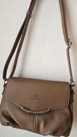 Damen Umhängetasche, braun, Kunstleder, neu