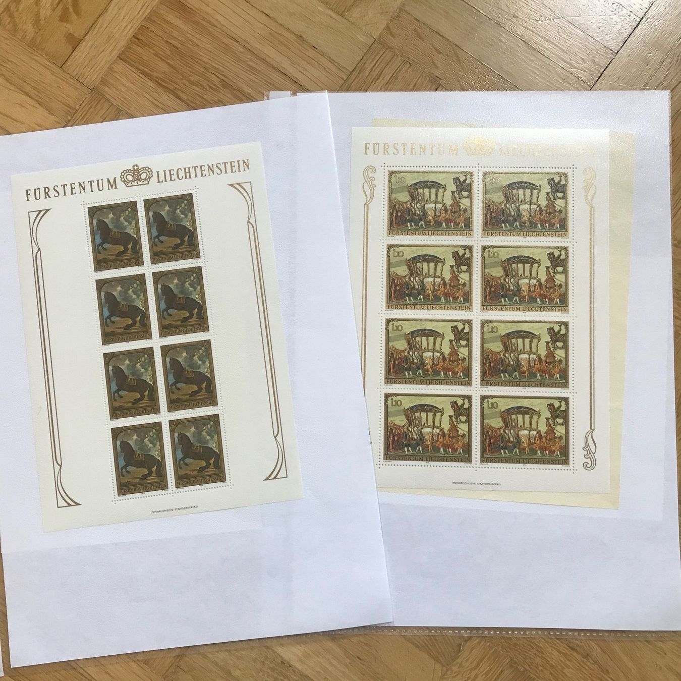 Tous les timbres: 1978, Liechtenstein Kleinbogen - Gemälde  ** – Neuf (Voir description) à stäfa par brandy66