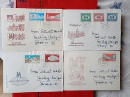 4 DDR Briefe, Ersttagsbriefe, Briefmarken, 1959-1960,