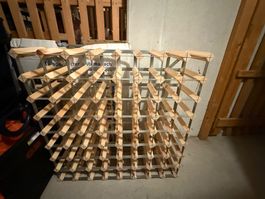 Weinregal aus Holz und Metall gebraucht guter Zustand