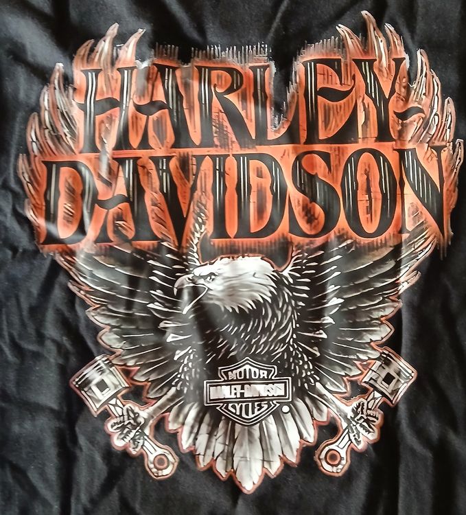 T-shirt Harley-Davidson, noir/orange, taille XL/ J112 5
