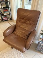Dänischer skandinavischer Sessel aus braunem Leder Vintage