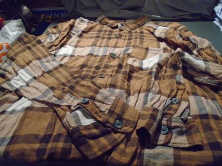 Bluse Grösse XL, Jean Pascale, braun Töne, kariert