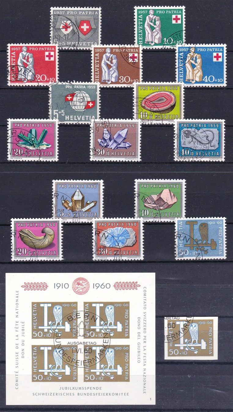 Alle Briefmarken: B81-85/91-102, 3 gest. Serien, SBK 68.- – Gebraucht aus Wenslingen von riger11
