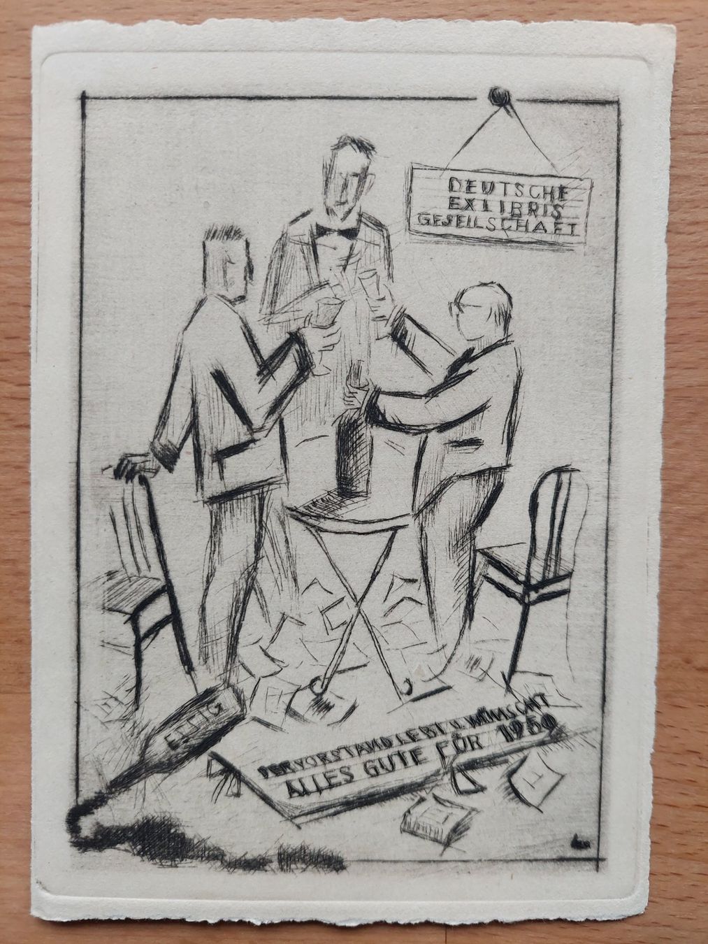 Dipinti: Original Radierung Deutsche Exlibris-Gesellschaft 1950 – Usato da Obfelden venduto da Exlibris-Art