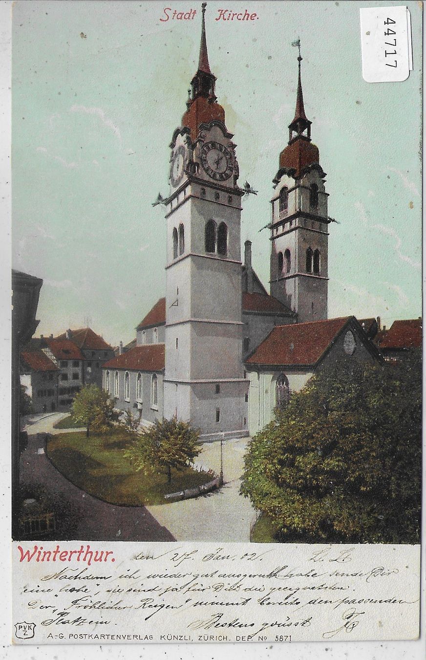 Cartoline postali: Winterthur - Stadt-Kirche – Usato da Ettingen venduto da Kartenplanet