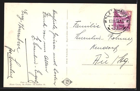 Cartoline postali: Walzenhausen / Appenzell, Teilansicht au – Usato da Berlin venduto da bartko-reher 1