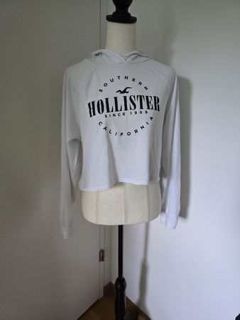 HOLLISTER Cropped Hoodie / Kapuzenpullover Weiss, Gr. S, TOP