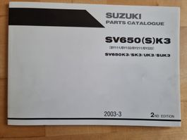 Suzuki SV650 (S) K3 Teilekatalog 2003-3 - Top Zustand!