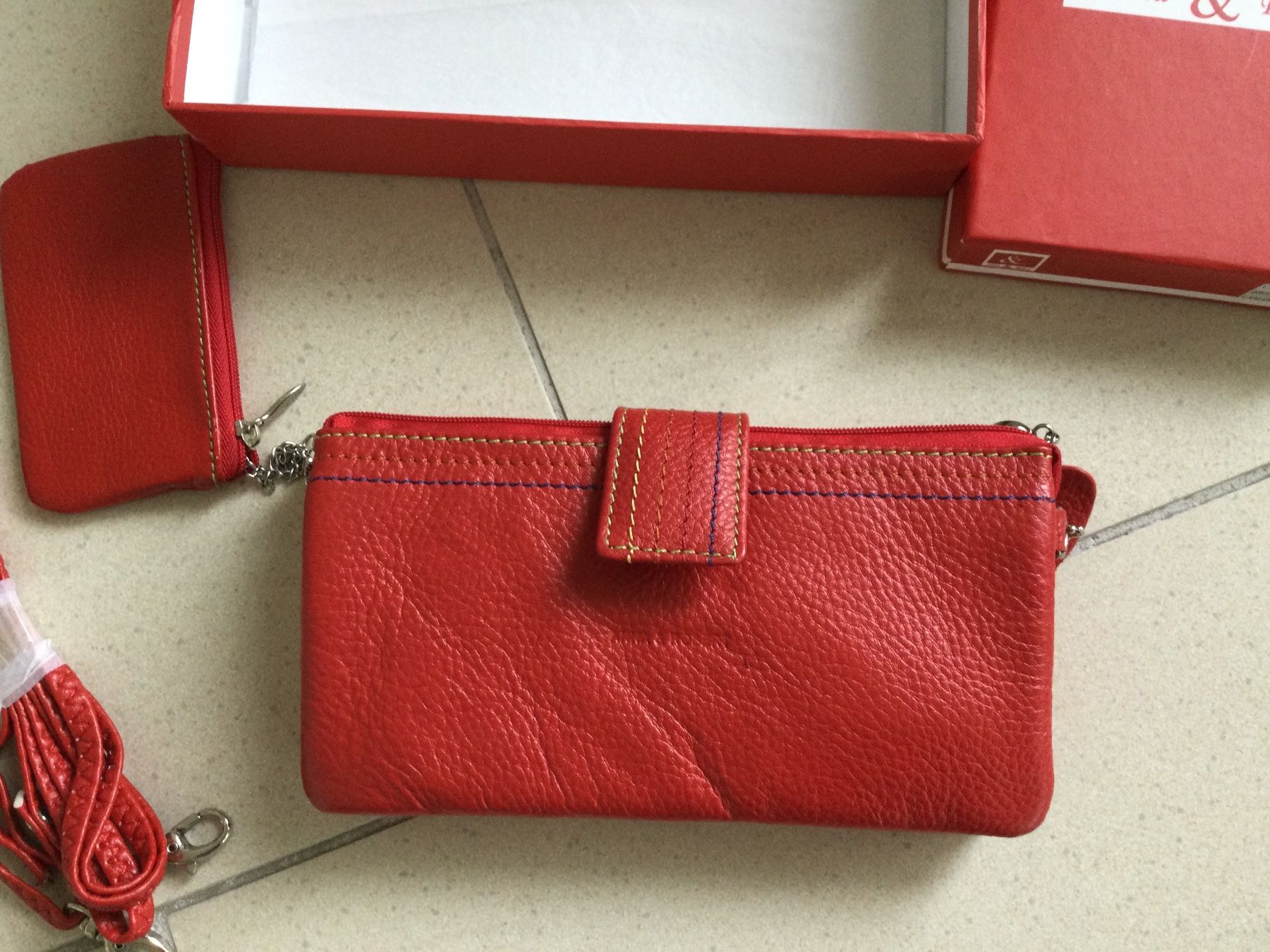 Portemonnaie: Anna & Robert Kunstleder  Portemonnaie Set, Rot ! – Neu und originalverpackt aus Baar von negombo