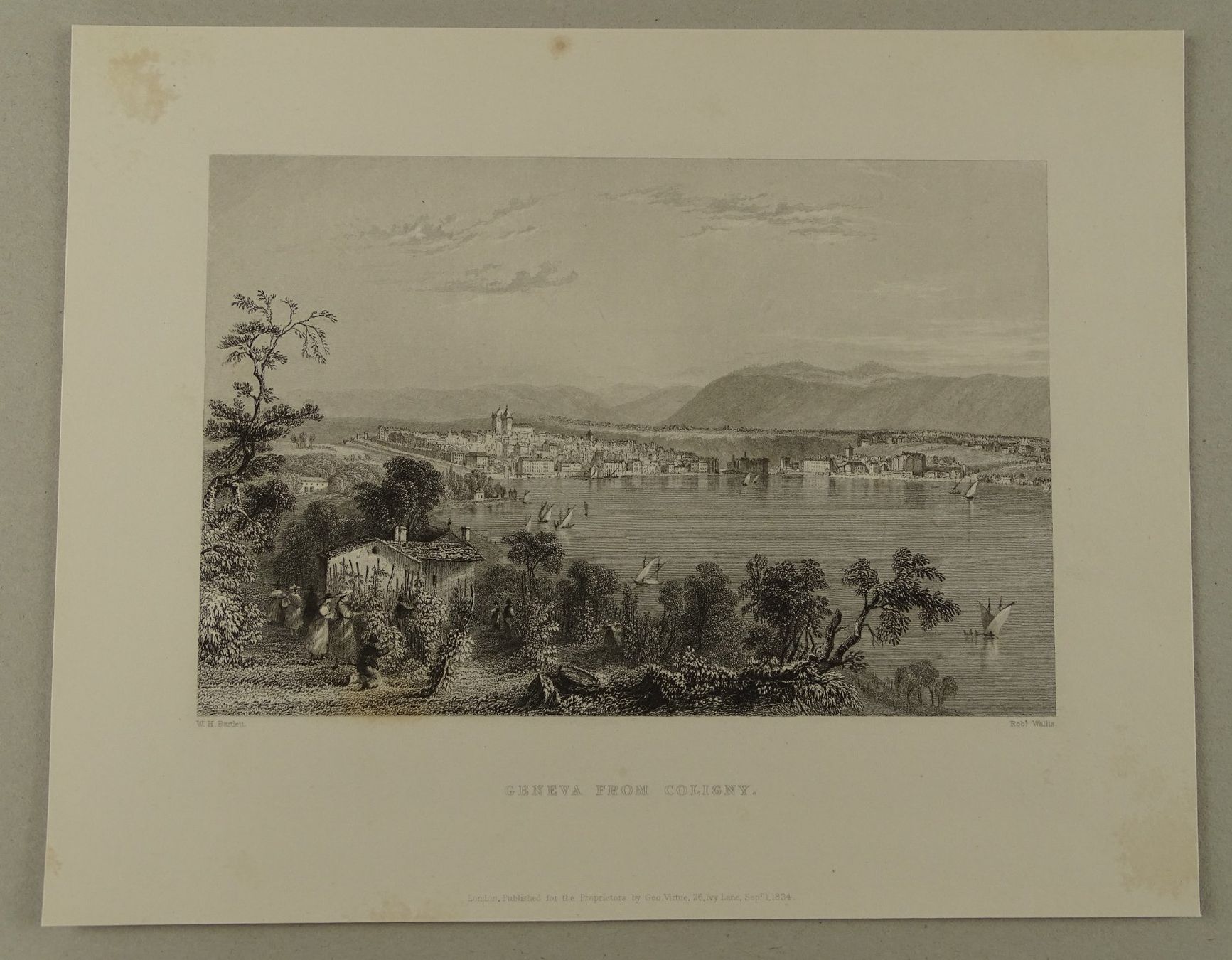Incisioni: GENF, GENÈVE, STAHLSTICH 1836 – Usato da Grüningen venduto da Kartensammler 1