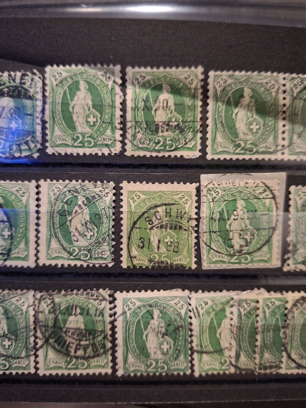 Alle Briefmarken: lot Stehende Helvetia 23Stk. div – Gebraucht aus Balgach von SIMEON27 2