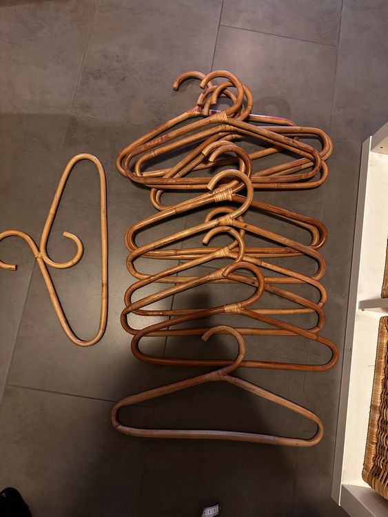 Giyofom Rattan Kleiderbügel - 4er Set, 21x39cm, Natürliches Rattan Für Schrank & Kleidung