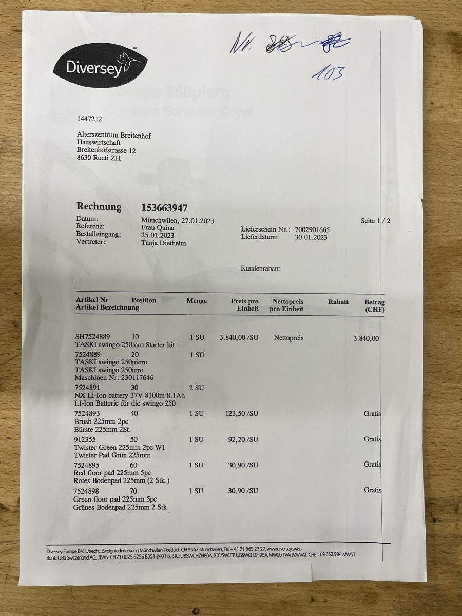 Tutte le macchine:  TASKI Swingo 250 micro mit  defekt – Difettoso da Rüti ZH venduto da Walti0 6