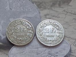 2 x 2 Fr. 1901 B - Rare 50'000 exemplaires