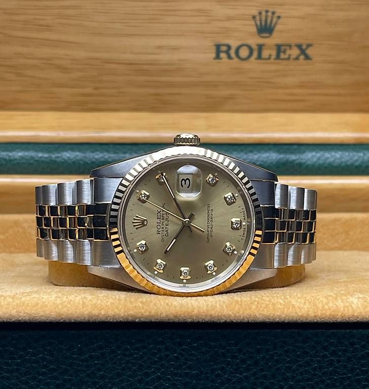 Rolex Uhren: Rolex Datejust 36 Ref. 16233 Jubilee Champagne Diamond Dial – Gebraucht aus Lugano von luganotopwatches 9