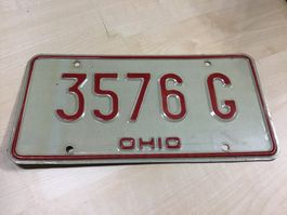 US Oldtimer Nummernschild Ohio 3576 G