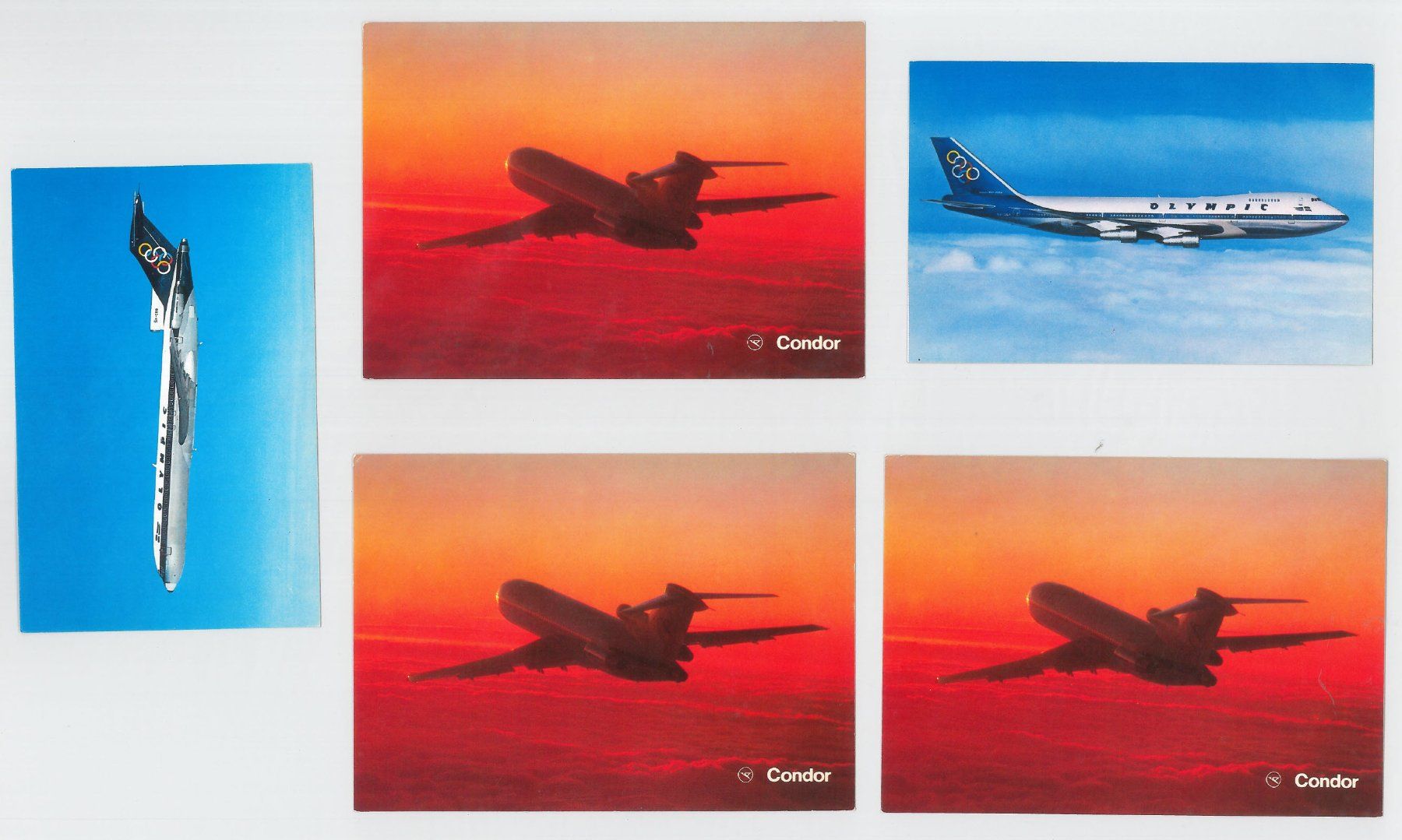 Cartoline postali: 9 Postkarten Flugzeuge Olympic - Lufthansa - Condor – Usato da Gränichen venduto da philatelie-biz