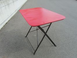 Gartentisch Klapptisch rot Metall rechteckig