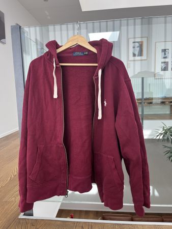 Polo Ralph Lauren Zip Hoodie Gr. XL, weinrot, mit Mängeln 