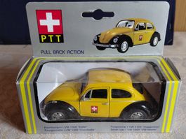 VW 1300 Käfer PTT Modellauto Pull Back Action gelb in OVP 🌟