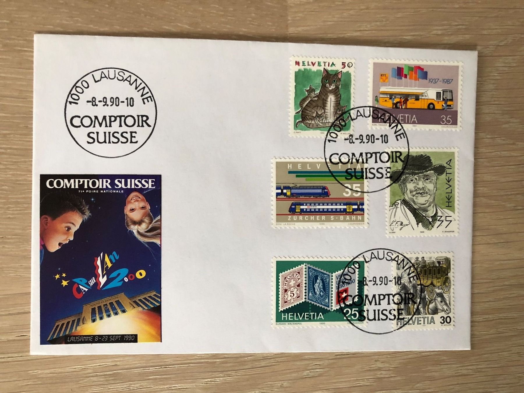 Buste & buste per spedizione: Spezialbrief Comptoir Suisse 1990 ° – Usato da Thalwil venduto da holoarte