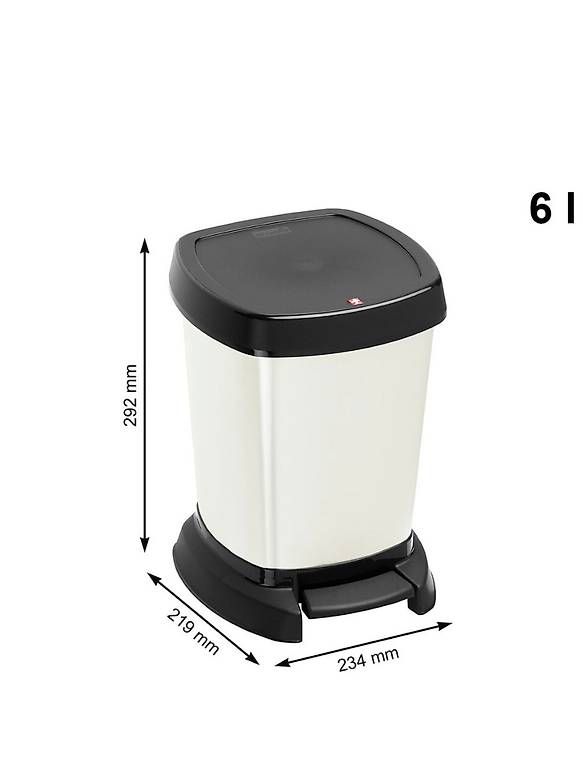Rotho Abfalleimer: 4 Stk. Kosmetikeimer 6 l, PASO, cool white met. – Neu und originalverpackt aus Necker von liq24 1