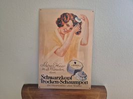 Emailschild Schwarzkopf Coiffeur Salon Shampoo Emaille Retro