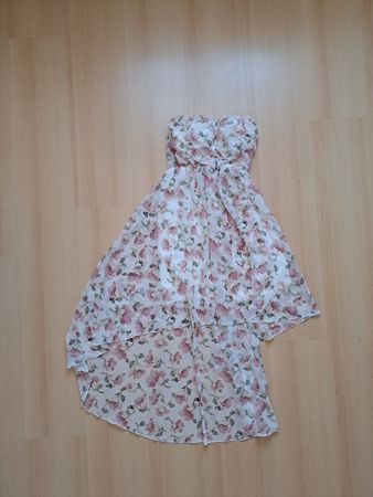 neu! Kleid geblümt weiss rosa, Grösse XS, Top-Zustand