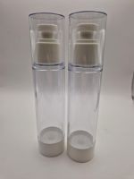 2x Leere Airless Dispenser, Vakuum Pumpspender transparent