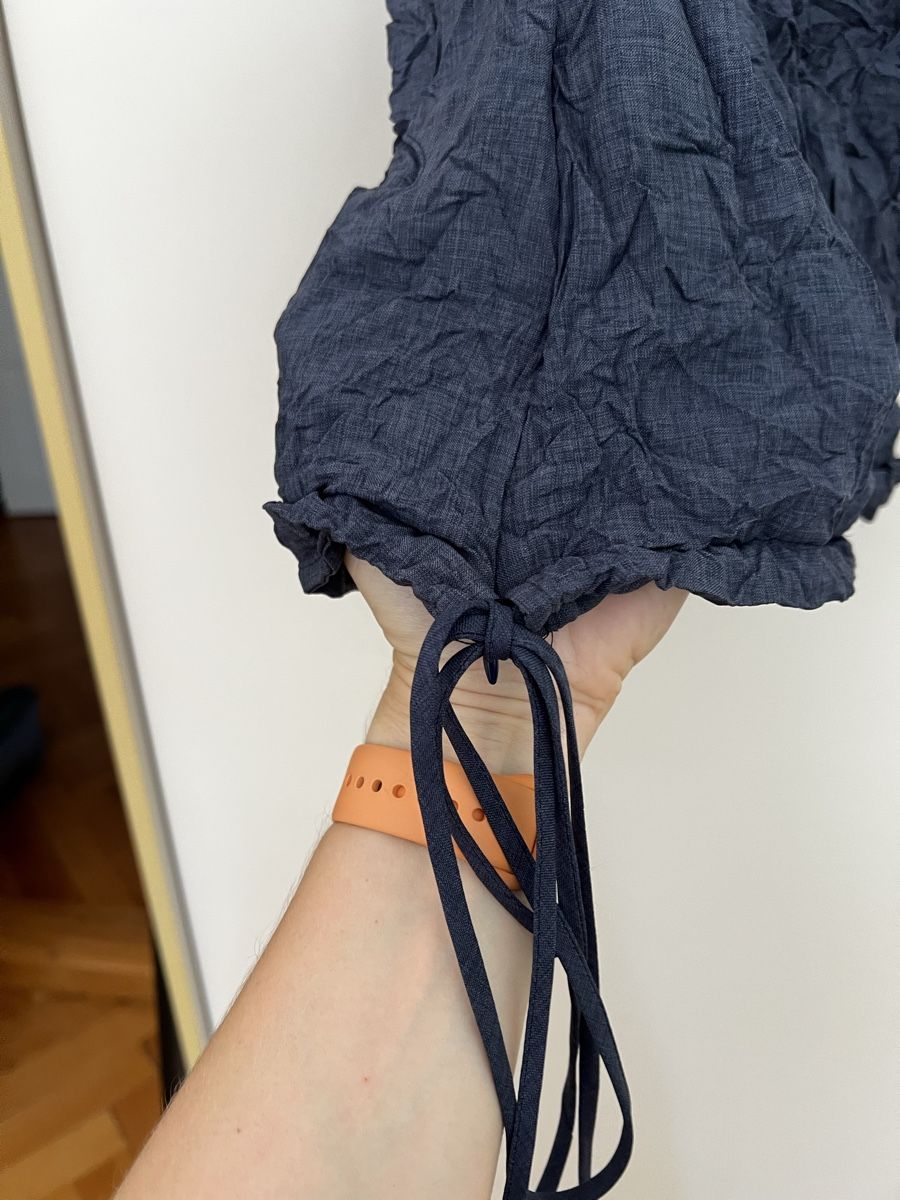 Tops: Carol Young Navy Crinkled Top, Size S – Neu (gemäss Beschreibung) aus Genève von jud_xrl8 3