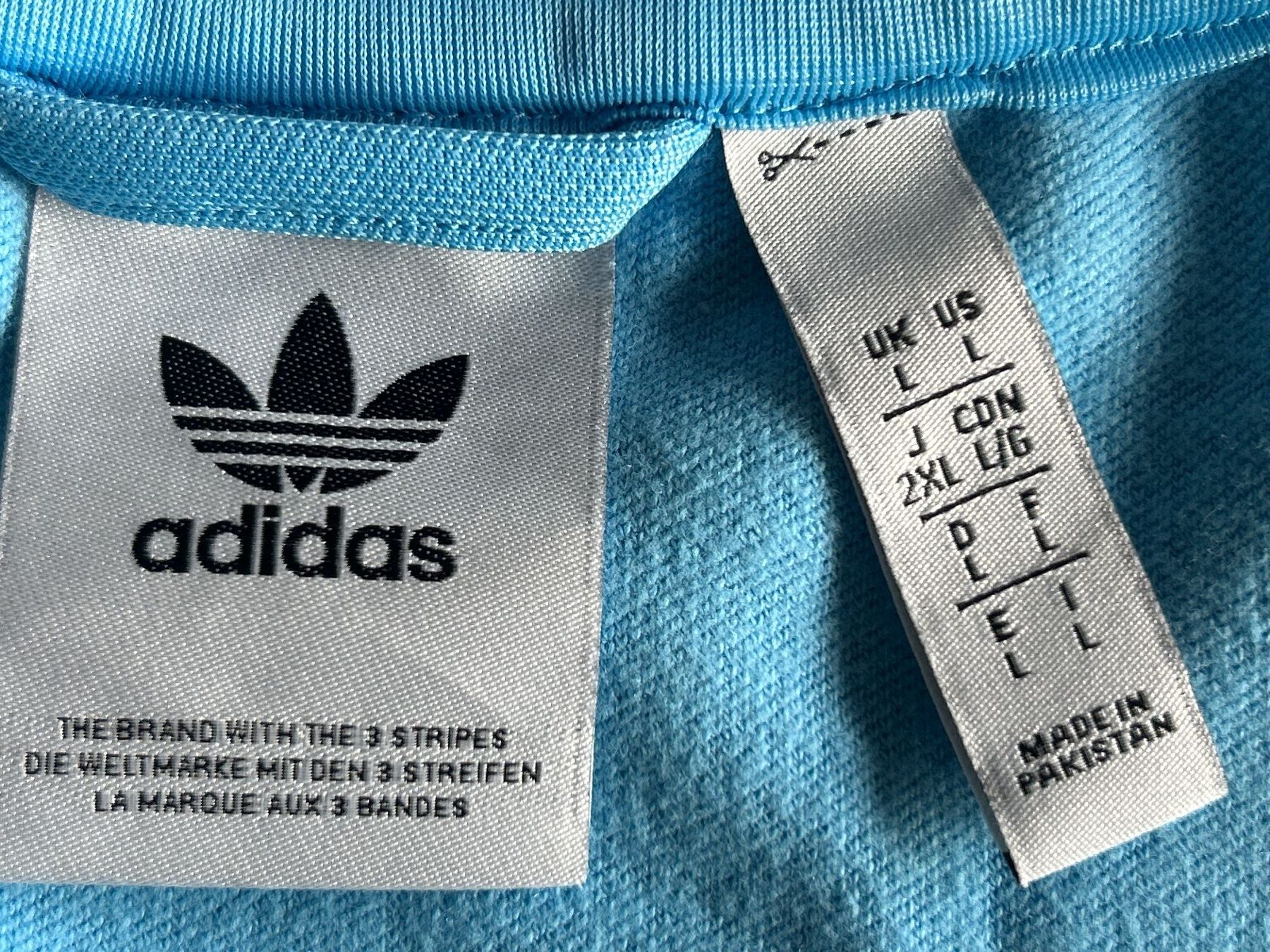 Adidas Giacche: Adidas Trainingsjacke hellblau/weiss Gr. L – Usato da Brunnen venduto da Nala2929 8