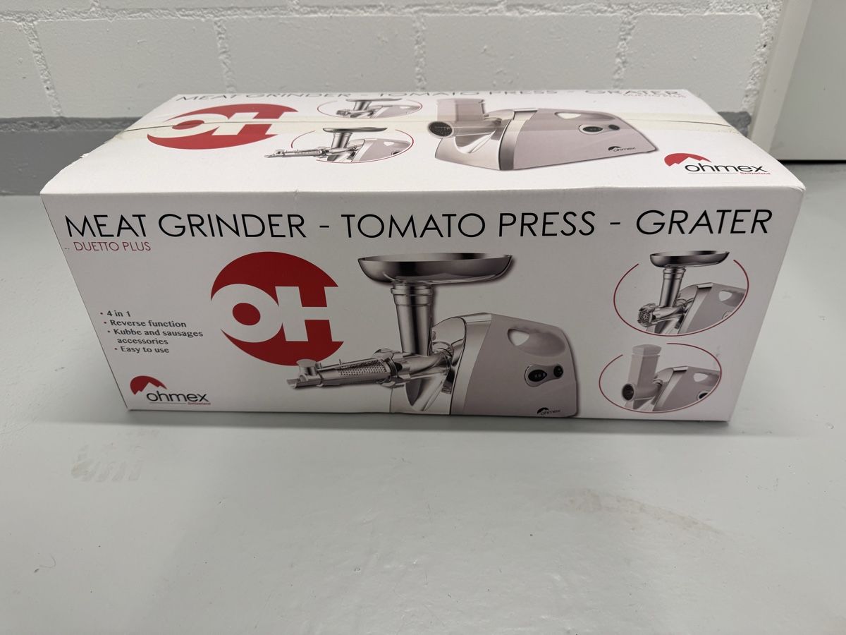 Ohmex Elettrodomestici da cucina: Ohmex Duetto Plus Fleischwolf - Tomato Press - Grater – Nuovo e nell'imballaggio originale da Solothurn venduto da erubhnta