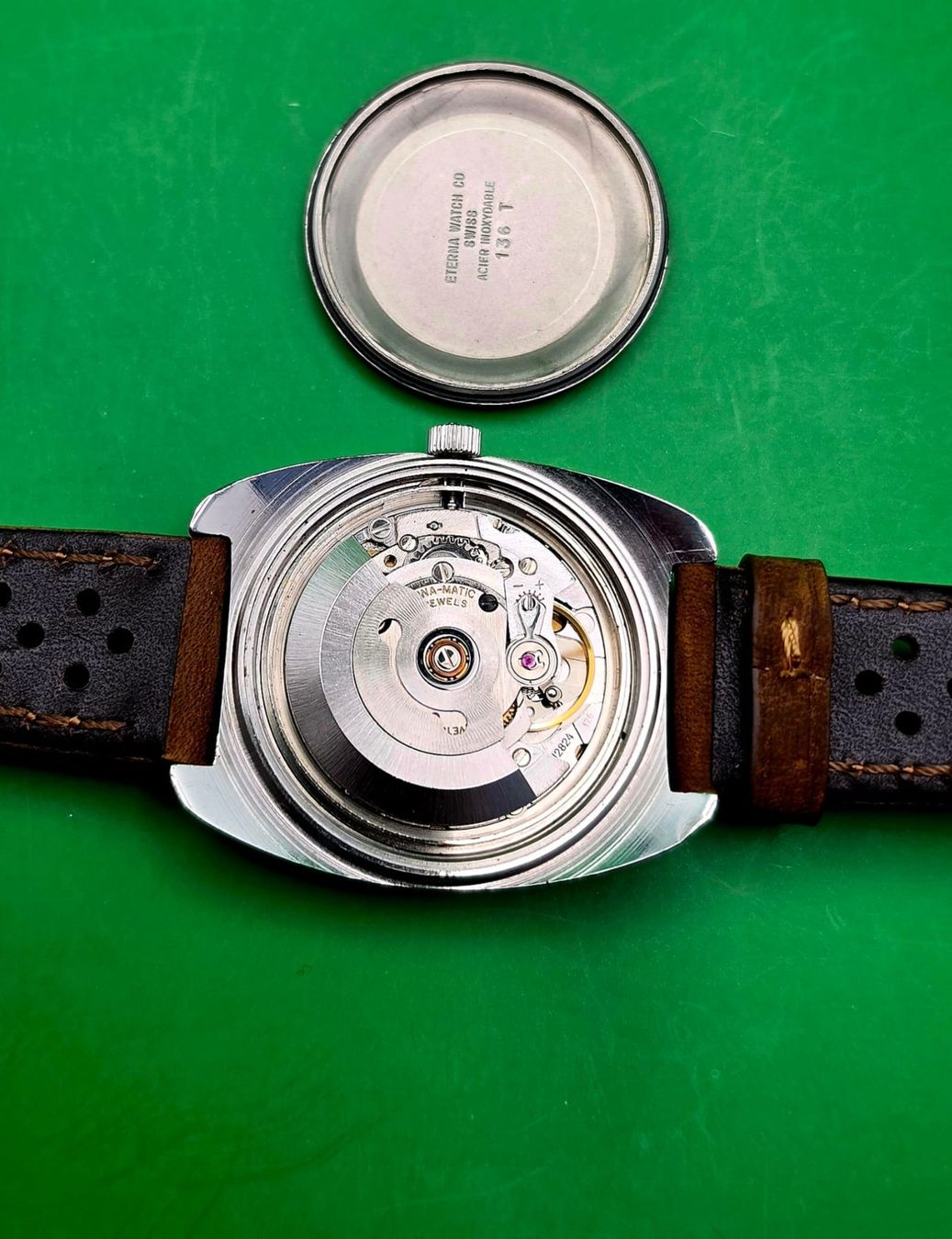 Eterna Uhren: ETERNA-MATIC AUTOMATIC DATE SWISS MATHIAS GYGER 1958-1978 – Gebraucht aus Neftenbach von Taschen-Uhren 2
