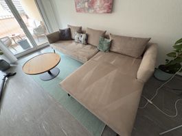 Candy Anja Ecksofa / Longchair in Taupe – Top Zustand
