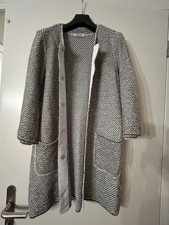 Cardigan weiss-oliven-grün