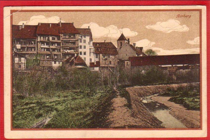 Cartoline postali: AARBERG MIT HOLZBRÜCKE – Usato da Grüningen venduto da Kartenlaube
