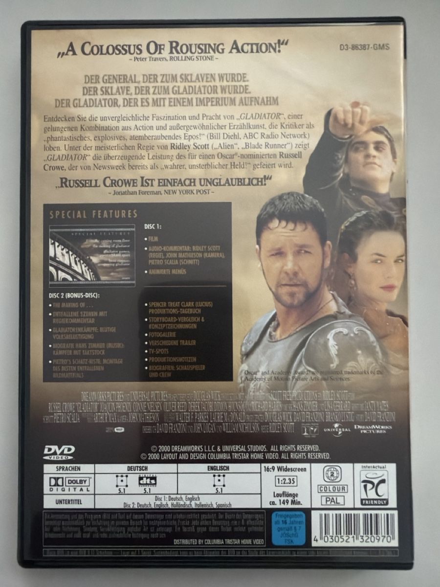 Tous les DVDs: Gladiator Collector's Edition DVD Widescreen Deutsch – D'occasion à Winkel par mic_8kbz 1