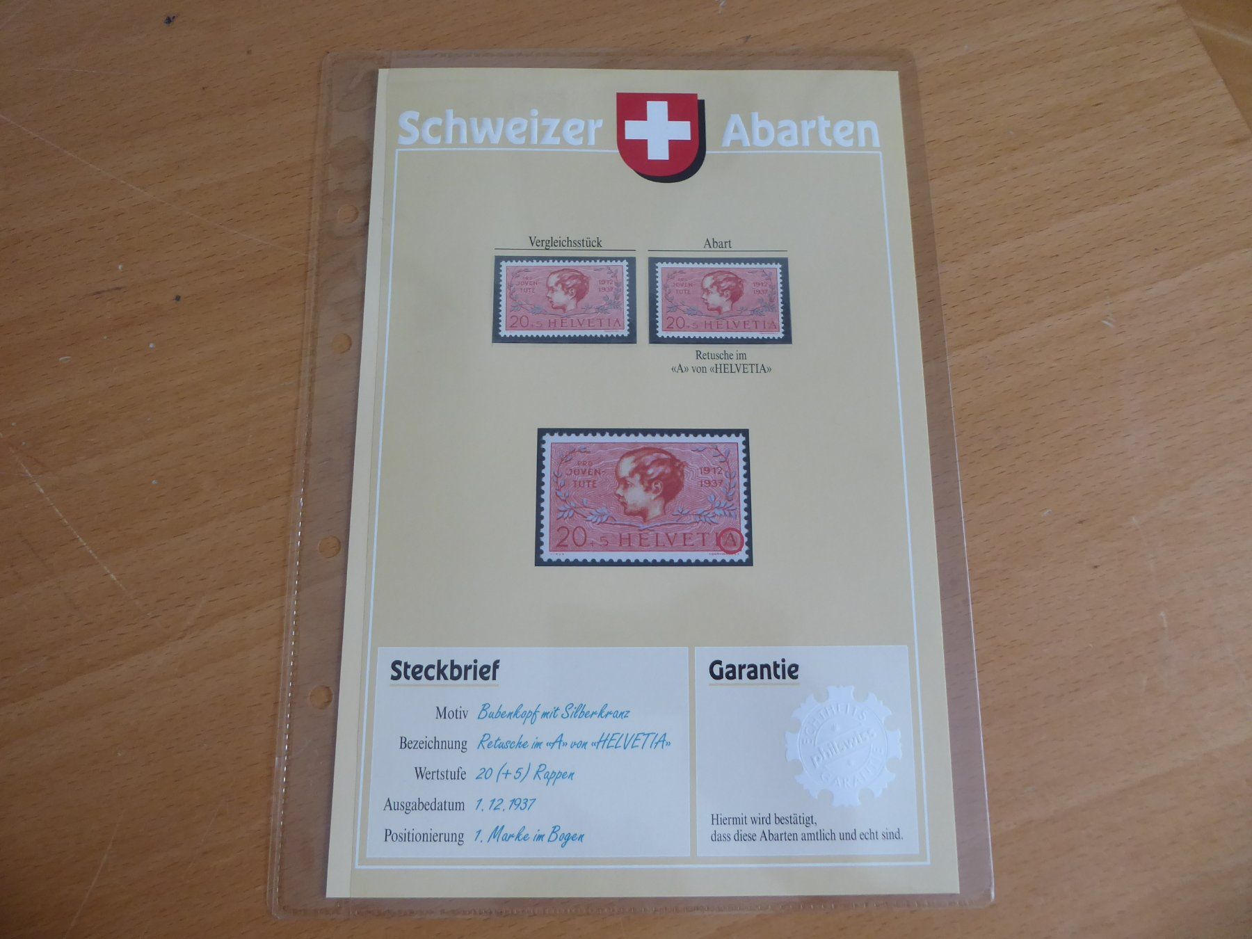Tutti i francobolli: § SCHWEIZER ABARTEN    Retusche im A – Usato da Rothrist venduto da swisstools